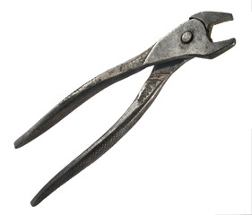 Old soviet pliers isolated on white background
