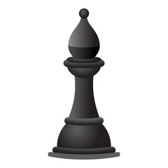 Black chess knight icon. Cartoon of black chess knight vector icon for web design isolated on white background