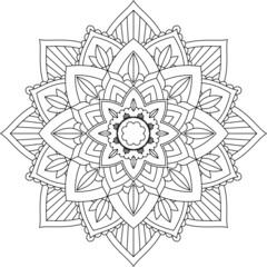 Easy Mandala coloring book simple and basic for beginners, seniors and children. Set of Mehndi flower pattern for Henna drawing and tattoo. Decoration in ethnic oriental, Indian style.