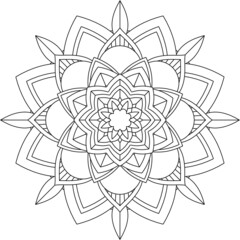 Easy Mandala coloring book simple and basic for beginners, seniors and children. Set of Mehndi flower pattern for Henna drawing and tattoo. Decoration in ethnic oriental, Indian style.