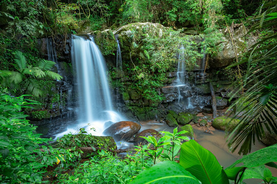 Sapan Waterfall (Namtok Sapan) 3nd floor is  most beautiful waterfall of NAN province.  Khun Nan National Park, Sapan village, Boklua District, Nan Province, Thailand