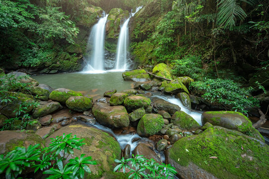 Sapan Waterfall (Namtok Sapan) 3nd floor is  most beautiful waterfall of NAN province.  Khun Nan National Park, Sapan village, Boklua District, Nan Province, Thailand