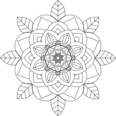 Easy Mandala coloring book simple and basic for beginners, seniors and children. Set of Mehndi flower pattern for Henna drawing and tattoo. Decoration in ethnic oriental, Indian style.