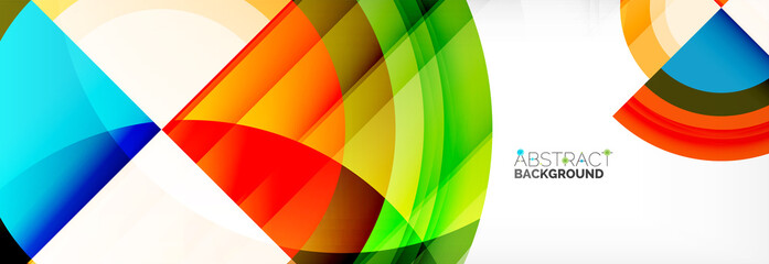 Obraz premium Round shapes, triangles and circles. Modern abstract background