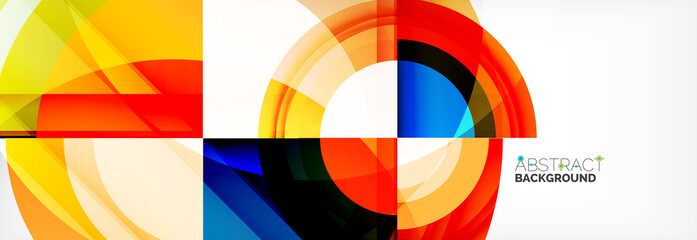 Round shapes, triangles and circles. Modern abstract background