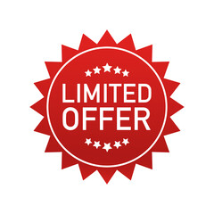 Red limited offer. Special offer badge. Big sale special offer. Vector background. Store label. Vector illustration.