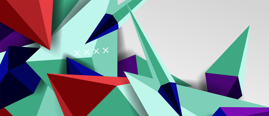 3d low poly abstract shape background vector illustration
