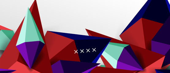 Fototapeta premium 3d low poly abstract shape background vector illustration