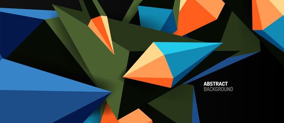 3d low poly abstract shape background vector illustration