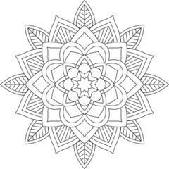 Easy Mandala coloring book simple and basic for beginners, seniors and children. Set of Mehndi flower pattern for Henna drawing and tattoo. Decoration in ethnic oriental, Indian style.