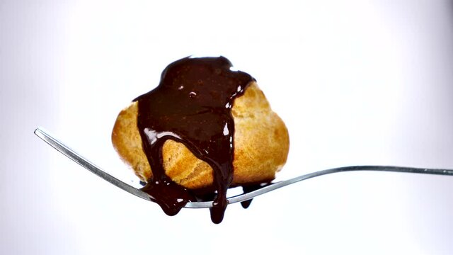 french choux pastry and chocolate sauce