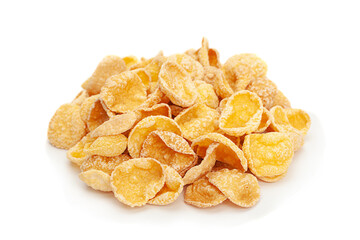 Yellow cornflakes closeup