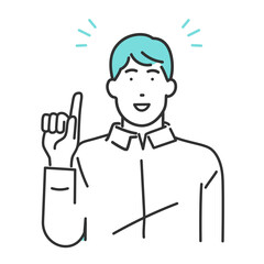 明るい表情をしている男性のイメージイラスト素材