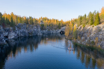Landmark of Russia, marble quarry Ruskeala reserve, Karelia