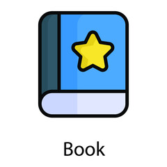book with star icon on a vector