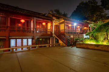 Night scenery of Confucius Temple in Nanjing, Jiangsu Province, China
