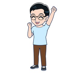 Young man in a light blue T-shirt