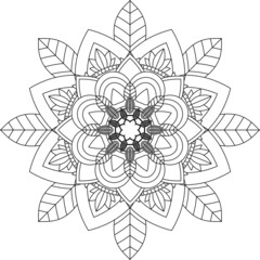 Easy Mandala coloring book simple and basic for beginners, seniors and children. Set of Mehndi flower pattern for Henna drawing and tattoo. Decoration in ethnic oriental, Indian style.