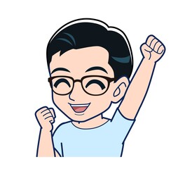 Young man in a light blue T-shirt