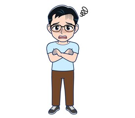 Young man in a light blue T-shirt