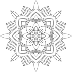 Easy Mandala coloring book simple and basic for beginners, seniors and children. Set of Mehndi flower pattern for Henna drawing and tattoo. Decoration in ethnic oriental, Indian style.