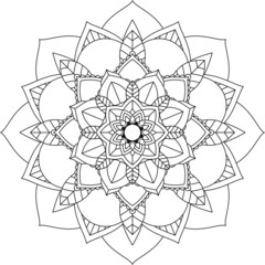 Easy Mandala coloring book simple and basic for beginners, seniors and children. Set of Mehndi flower pattern for Henna drawing and tattoo. Decoration in ethnic oriental, Indian style.