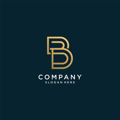 Letter B logo with golden abstract style Premium Vector part 3