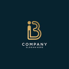 Letter B logo with golden abstract style Premium Vector part 4