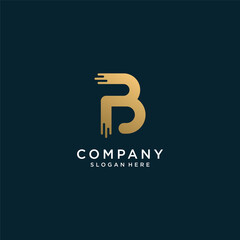Letter B logo with golden abstract style Premium Vector part 1