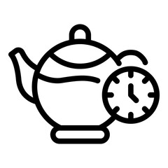 Glass tea pot icon. Outline glass tea pot vector icon for web design isolated on white background