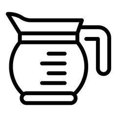 Tea glass jug icon. Outline tea glass jug vector icon for web design isolated on white background