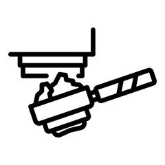 Coffee powder icon. Outline coffee powder vector icon for web design isolated on white background