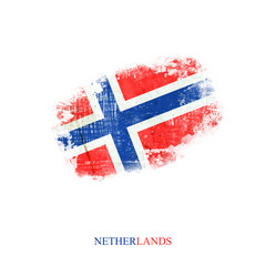 Grunge Flag Of Norway. Isolated on White Background Flags