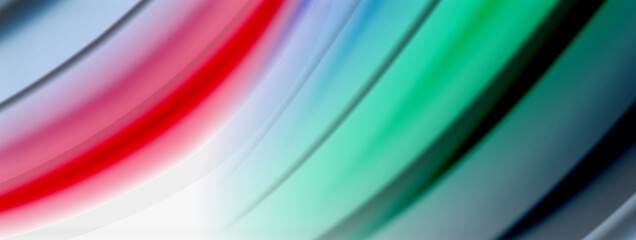 Abstract Background. Smooth flowing lines, blurred waves, rainbow color style stripes. Vector illustrations for covers, banners, flyers and posters and other