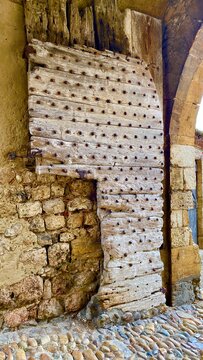 old brick wall in Perouges