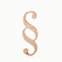 Section sign made from wood isolated on white background