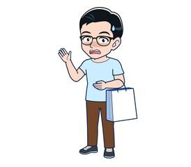 Young man in a light blue T-shirt