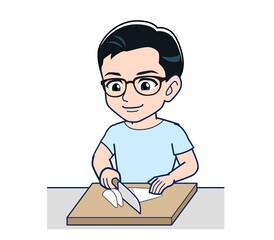 Young man in a light blue T-shirt