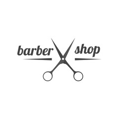 Grey emblem for barber shop, vector illustration.