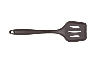 Brown chef's spatula isolated on a white background.