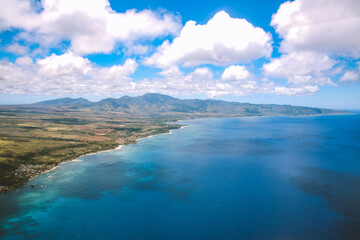 Aerial of the North Shore of Oahu, Hawaii