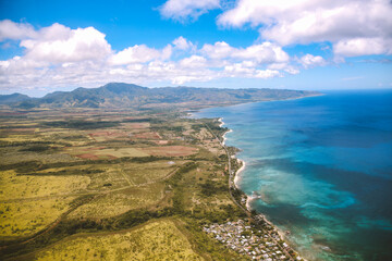 Fototapeta na wymiar Aerial of the North Shore of Oahu, Hawaii