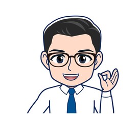 Young employee in a white shirt