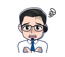 Young employee in a white shirt