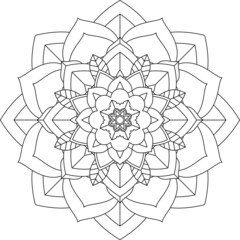 Easy Mandala coloring book simple and basic for beginners, seniors and children. Set of Mehndi flower pattern for Henna drawing and tattoo. Decoration in ethnic oriental, Indian style.