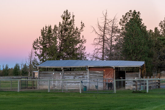 A Barn At Sunset in Oregon