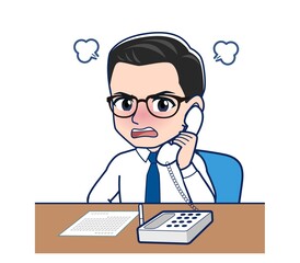 Young employee in a white shirt