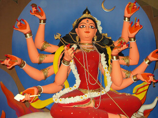 Obraz na płótnie Canvas durga idol of kolkata durga puja festival