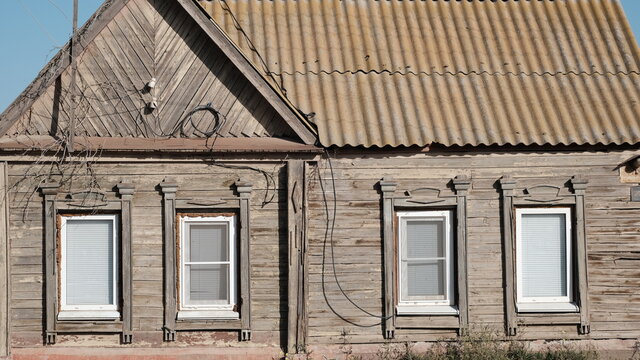 
Details and elements of the facade of the building.
Russian architecture, background image for web design.