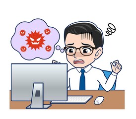 Young employee in a white shirt